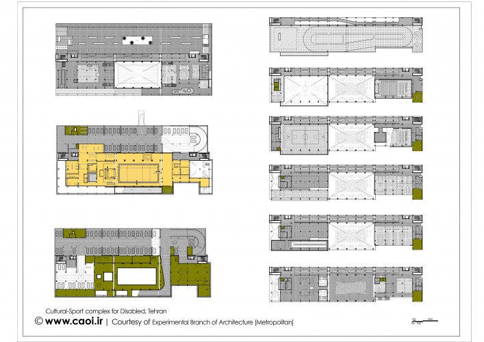 Cultural Sport complex for Disabled  Architectural plan Floor   Roof 1