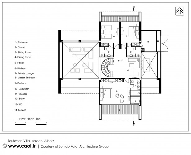 Toutestan Villa first floor plan