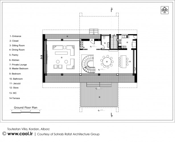 Toutestan Villa ground floor plan
