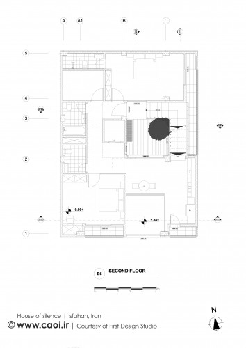 House of Silence in Isfahan Second Floor Plan