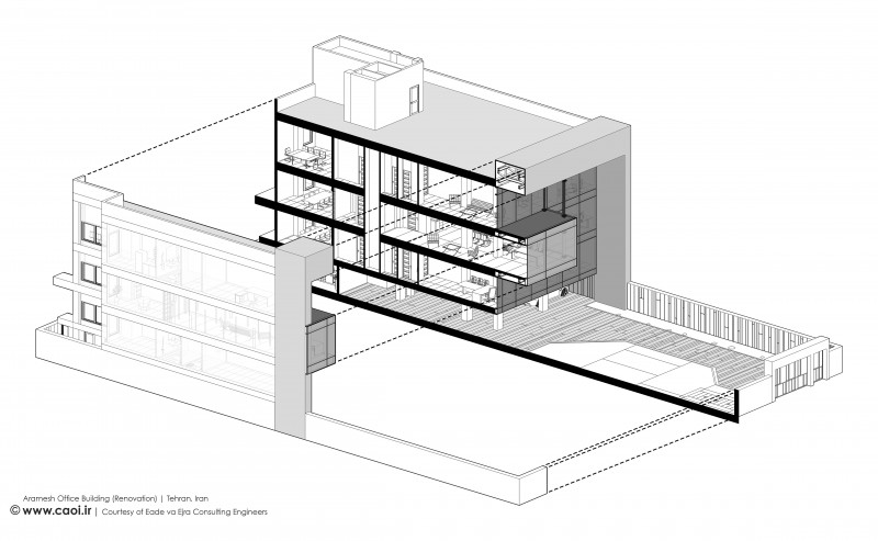 Aramesh Office Building Section Isometric