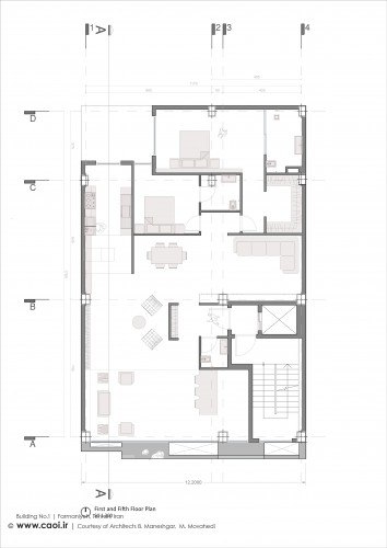 Building No1 1st and 5th Plan Modern Apartment in Iran