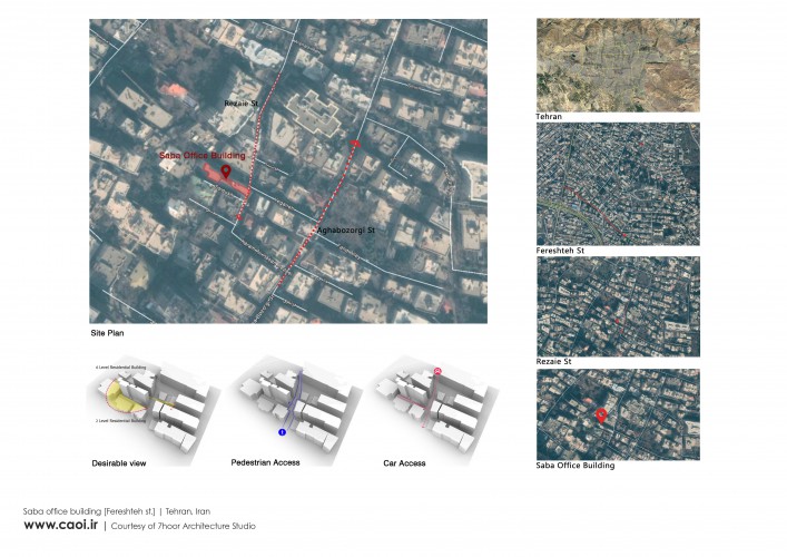 Site plan Saba Office Building in Tehran by 7Hoor Architecture Studio