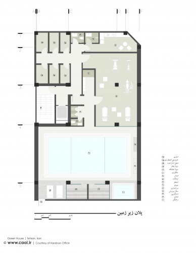Basment floor plan of Green House by Karabon Architecture Office