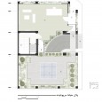 Covered yard plan of Green House by Karabon Architecture Office
