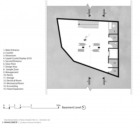 Basement Plan of Sales Representative of Tabriz and Keraben Tiles Company in Hamedan