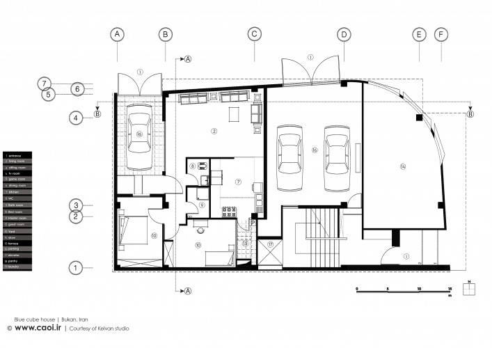Blue Cube House in Bukan by Kelvan Studio  House Plans  1 