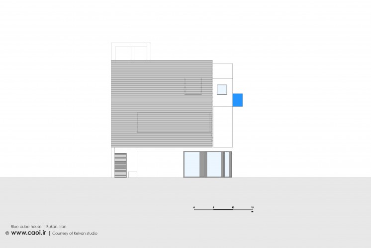 Blue Cube House in Bukan by Kelvan Studio Facade  2 