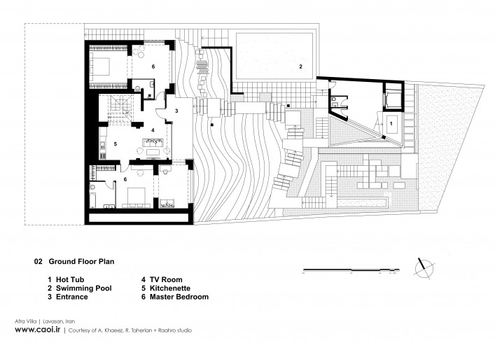 Ground Floor Plan Afra Villa in Lavasan