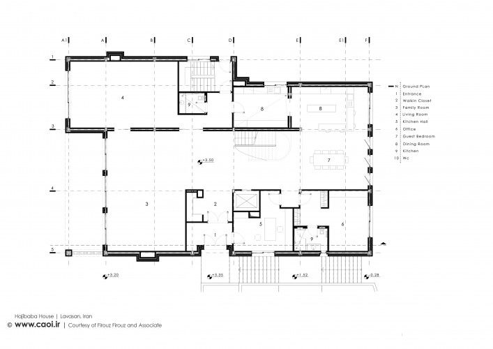 Ground Floor Plan of Hajibaba House in Lavasan Firouz Firouz Architecture
