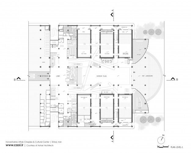 Plans of Honarshahre Aftab Cineplex and Cultural Center in Persian Gulf Complex Shiraz Ashari Architects  1 