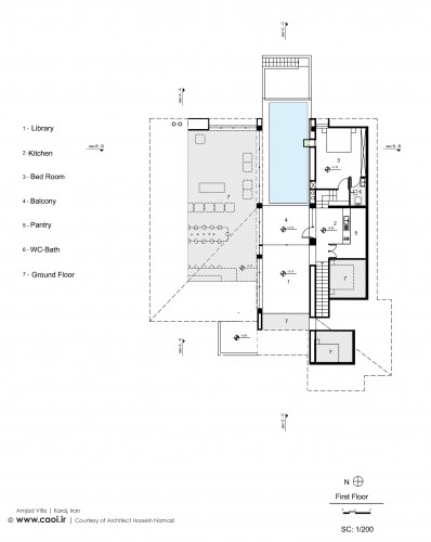 First Floor plan of Amjad Villa in Karaj