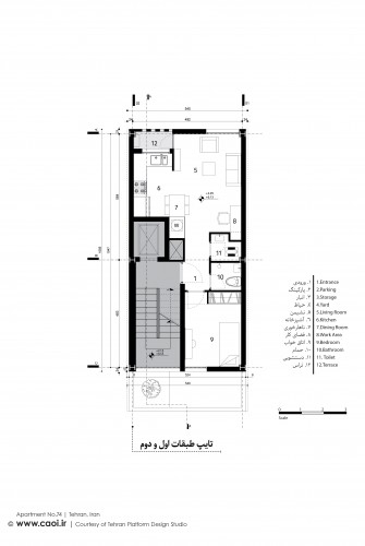 First and Second Floor Plan Apartment No 74 Nezam Abad Tehran Platform Design Studio